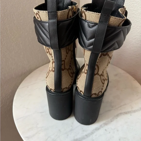 Gucci Women's Black and Brown Lace-Up Boots - Picture 4 of 5